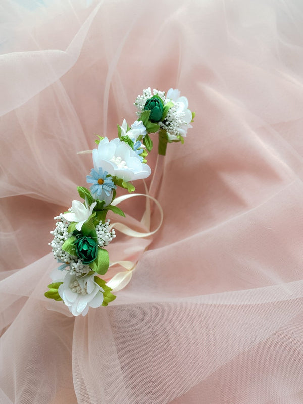 Flower hair wreath, hair crown, headband